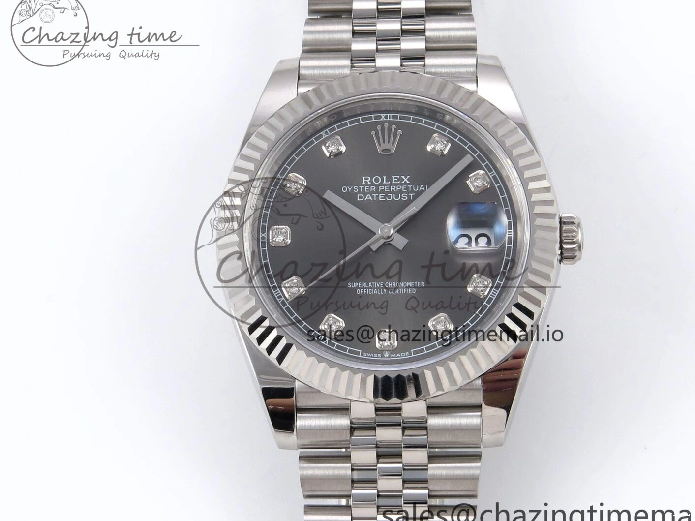 MiroTime 0515 Timeless DateJust 41 126334 EWEF Best Edition Gray Diamonds Dial on Jubilee Bracelet A 1042